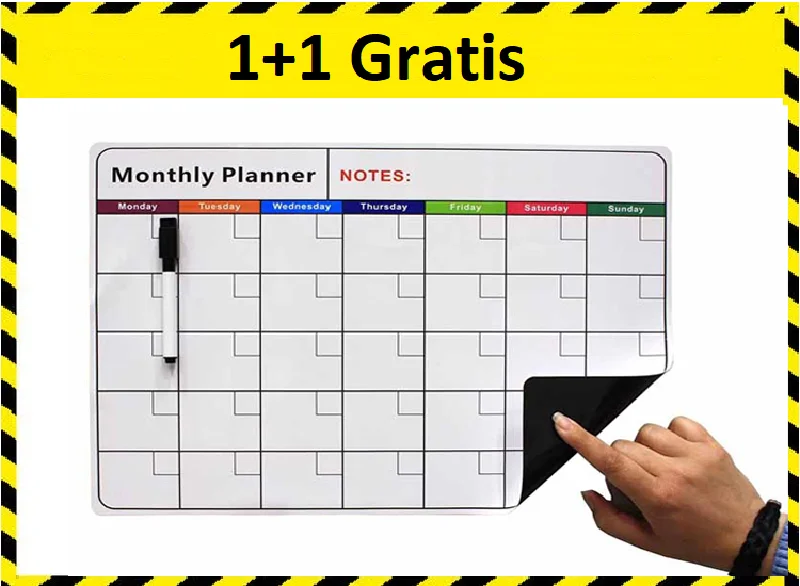 Afbeelding van Lowander Familieplanner - Maandplanner Whiteboard 1+1 Gratis