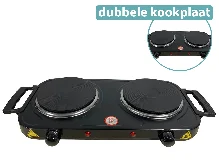 Afbeelding van Deski dubbele kookplaat - 2x 1000 watt